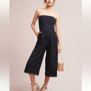 Anthropologie Greylin Navy Lace Jumpsuit
